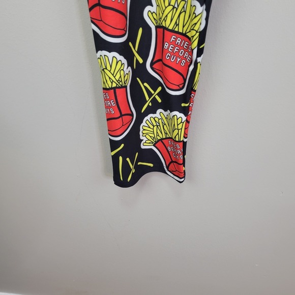 Dren Designs Fries Before Guys Polyester Spandex‎ Ankle Leggings Extended Plus - Picture 3 of 6